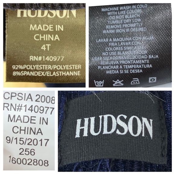 HUDSON Little Girl’s Blue Velour Joggers 4T - Picture 6 of 6
